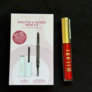 New Anastasia Sculpted brow kit  and Milani Stay Put Matte Liquid Lipstick Red